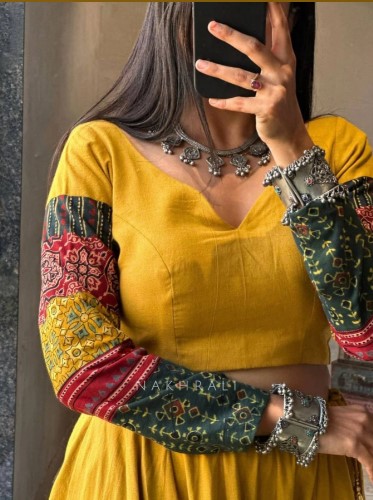 Mustard Yellow Printed Rayon Lehenga Choli with 4 Mtr Flair